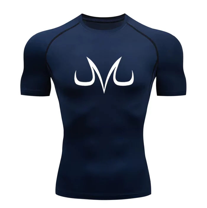 T-shirt de compression Majin manches courtes bleu marine - Gym Arc