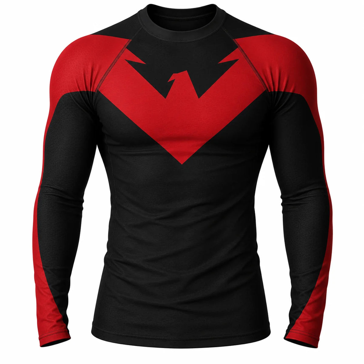 T-shirt de compression Nightwing Rouge manches longues design intégral - Gym Arc