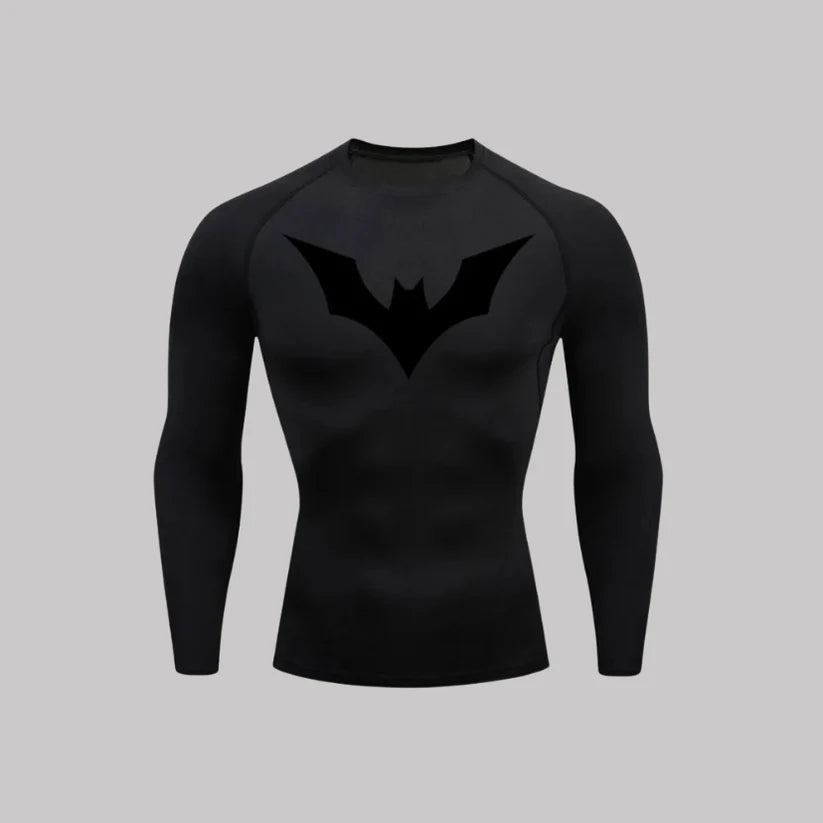 T-shirt de compression Batman Beyond manches longues noir / logo noir - Gym Arc