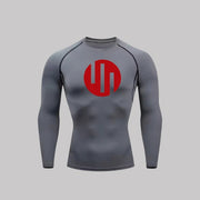 T-shirt de compression Viltrumite manches longues gris / logo rouge - Gym Arc