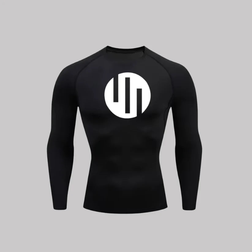 T-shirt de compression Viltrumite manches longues noir / logo blanc - Gym Arc