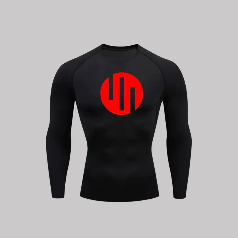 T-shirt de compression Viltrumite manches longues noir / logo rouge - Gym Arc