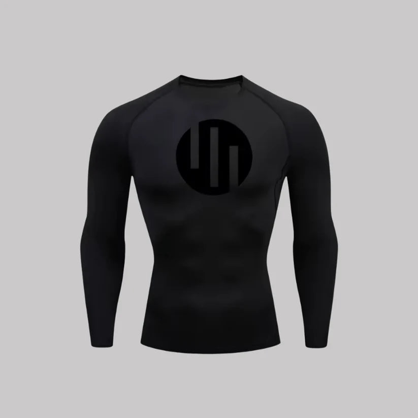 T-shirt de compression Viltrumite manches longues noir / logo noir - Gym Arc