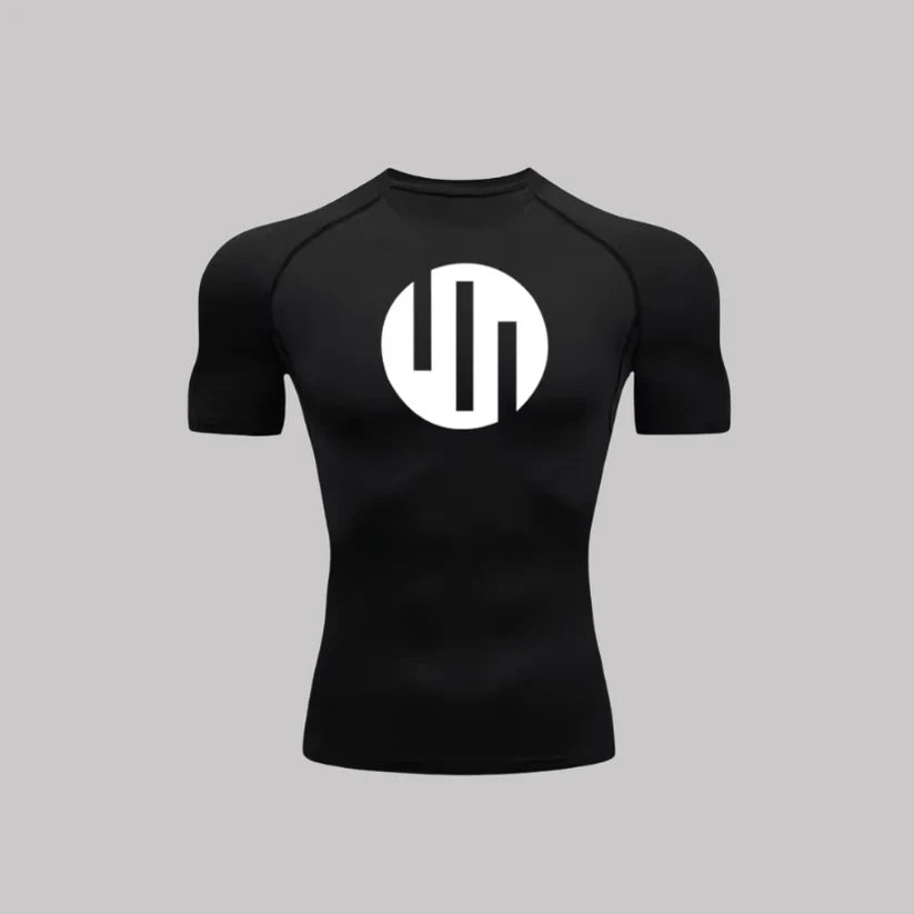 T-shirt de compression Viltrumite manches courtes noir / logo blanc - Gym Arc