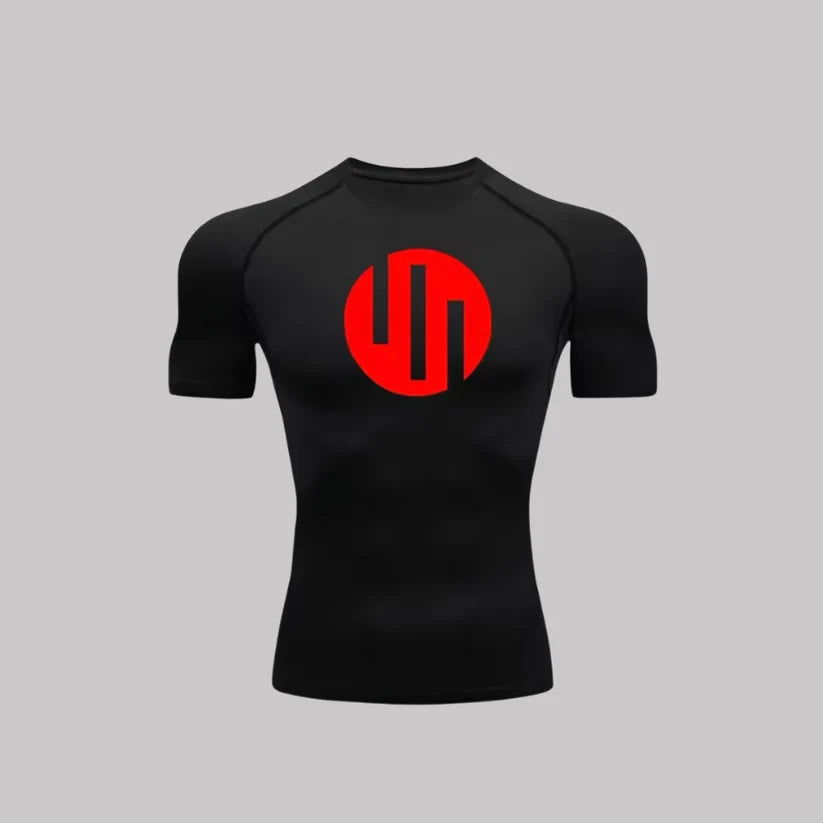 T-shirt de compression Viltrumite manches courtes noir / logo rouge - Gym Arc