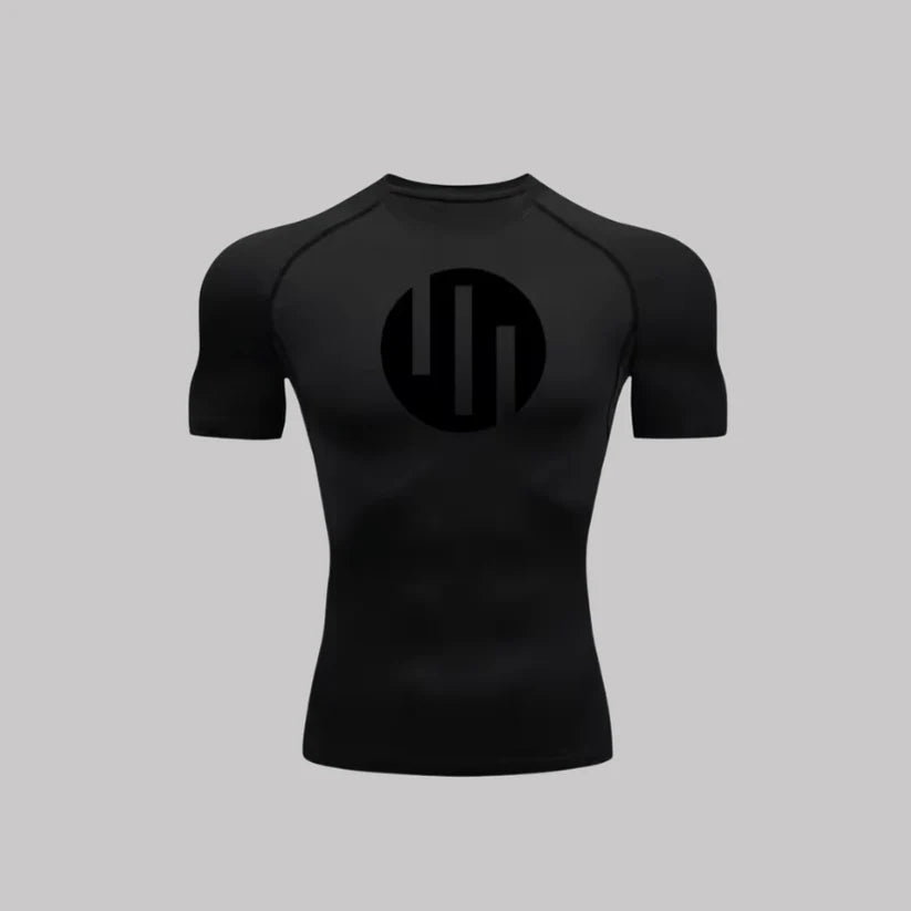 T-shirt de compression Viltrumite manches courtes noir / logo noir - Gym Arc