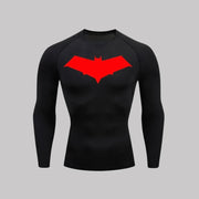 T-shirt de compression Red Hood manches longues noir / logo rouge - Gym Arc
