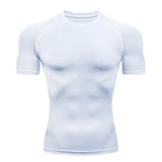 T-shirt de compression Gym Arc manches courtes blanc - Gym Arc
