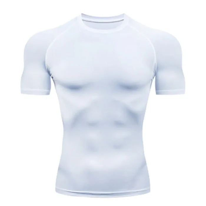 T-shirt de compression Gym Arc manches courtes blanc - Gym Arc