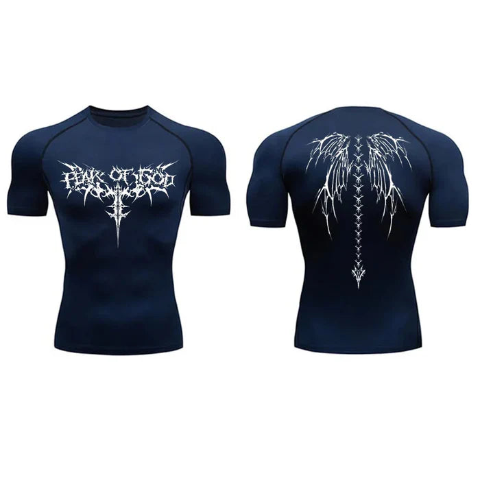 T-shirt de compression Fear Of God manches courtes bleu marine - Gym Arc