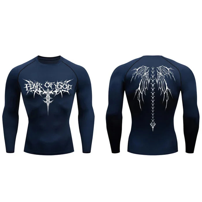 T-shirt de compression Fear Of God manches longues bleu marine - Gym Arc