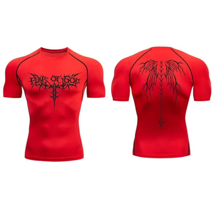 T-shirt de compression Fear Of God manches courtes rouge - Gym Arc
