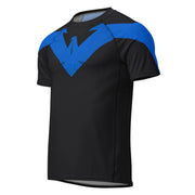 T-shirt de compression Nightwing manches courtes design intégral vue de face - Gym Arc