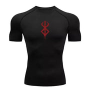 T-shirt de compression Berserk Guts manches courtes noir - Gym Arc