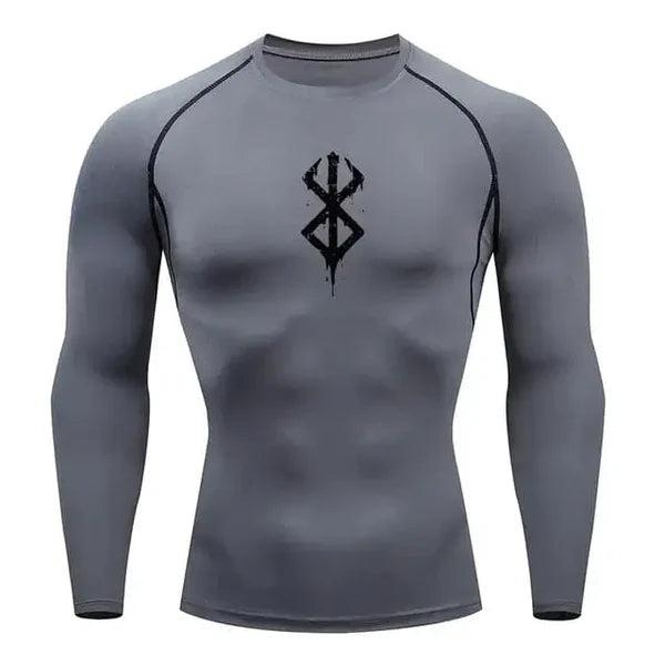 T-shirt de compression Berserk manches longues gris - Gym Arc