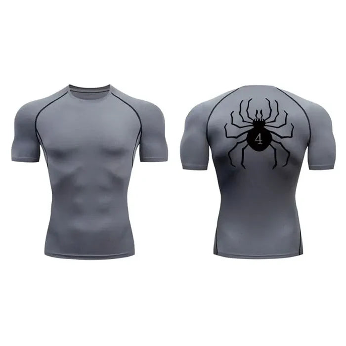 T-shirt de compression Hunter x Hunter manches courtes gris - Gym Arc