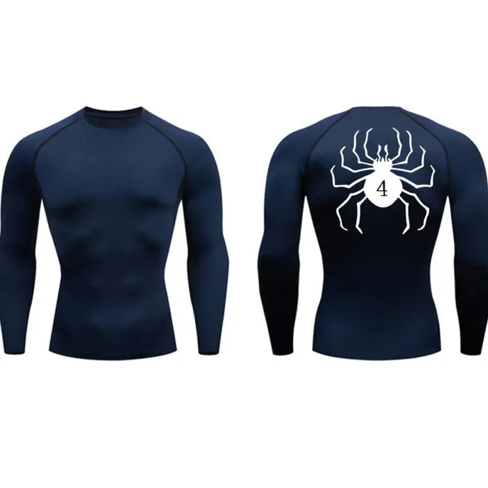T-shirt de compression Hunter x Hunter manches longues bleu marine - Gym Arc
