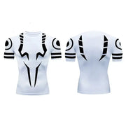 T-shirt de compression Jujutsu Kaisen manches courtes blanc / motif noir - Gym Arc