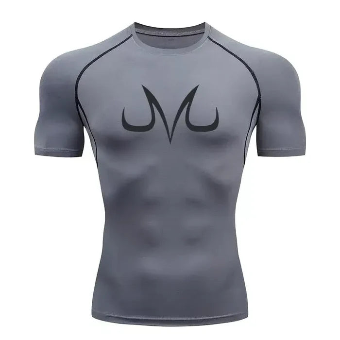 T-shirt de compression Majin manches courtes gris - Gym Arc