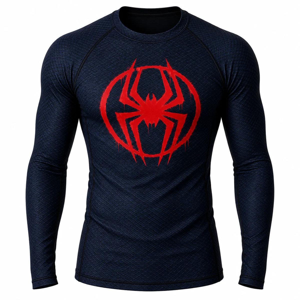 T-shirt de compression Spider Miles Morales manches longues design intégral - Gym Arc