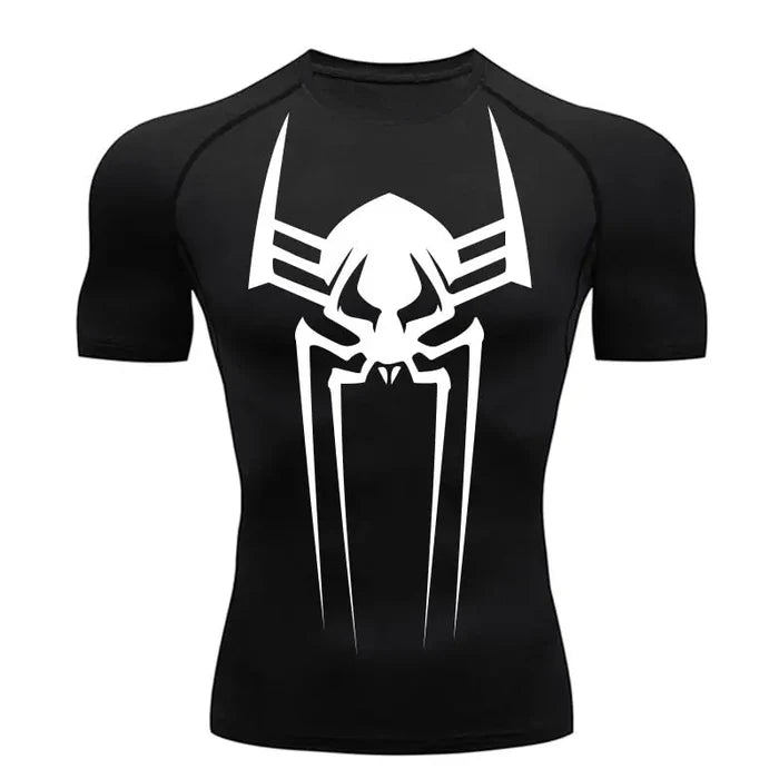 T-shirt de compression Spider 2099 manches courtes noir / logo blanc - Gym Arc