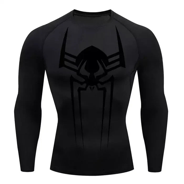 T-shirt de compression Spider 2099 manches longues noir / logo noir - Gym Arc