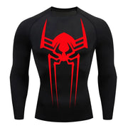 T-shirt de compression Spider 2099 manches longues noir / logo rouge - Gym Arc